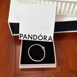 EUC 6” Pandora Silver Snake Chain clasp Bracelet